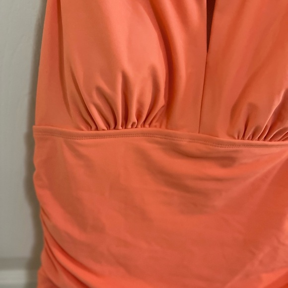 🔵 Womens Tummy Control High Neck Halter One Piece Swimsuit Kona Sol NWT sz 16 - Picture 5 of 10